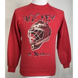 Jerzees‎ Red Hockey Goalie Mask Pullover Sweatshirt - Size L